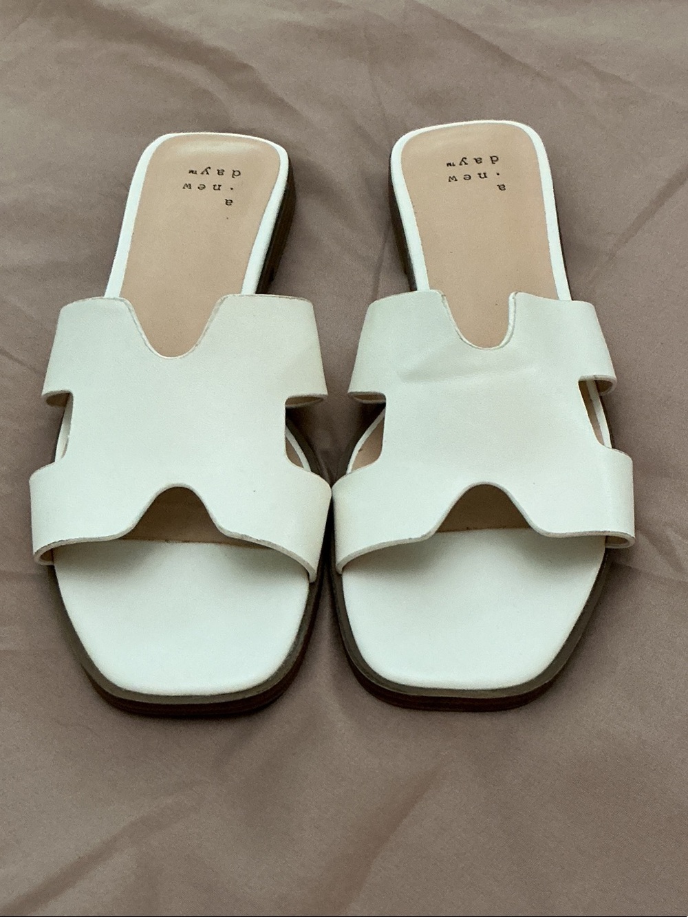 a new day White Cutout Slide Mules